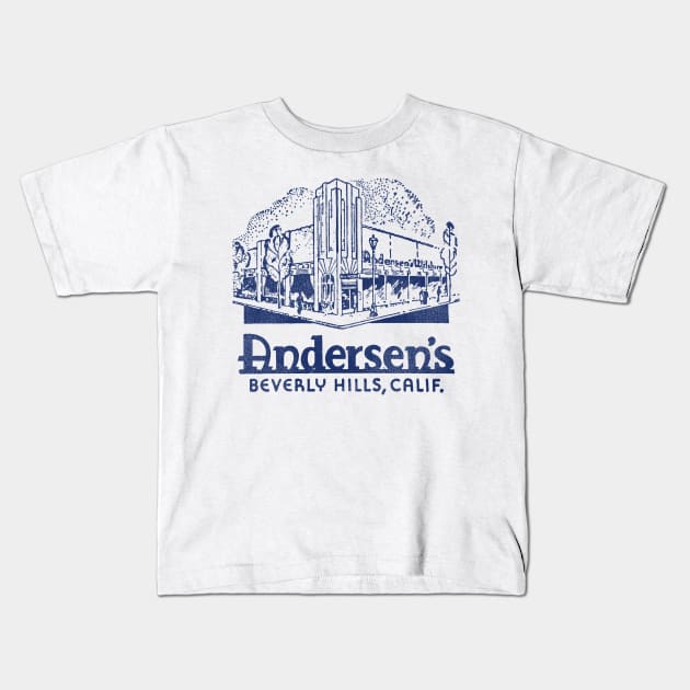 Retro Defunct Andersen's Restaurant Beverly Hills Kids T-Shirt by darklordpug